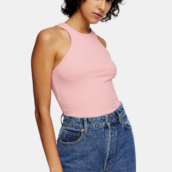 Topshop Tops - Nwot Topshop Ribbed Pink Tank Top